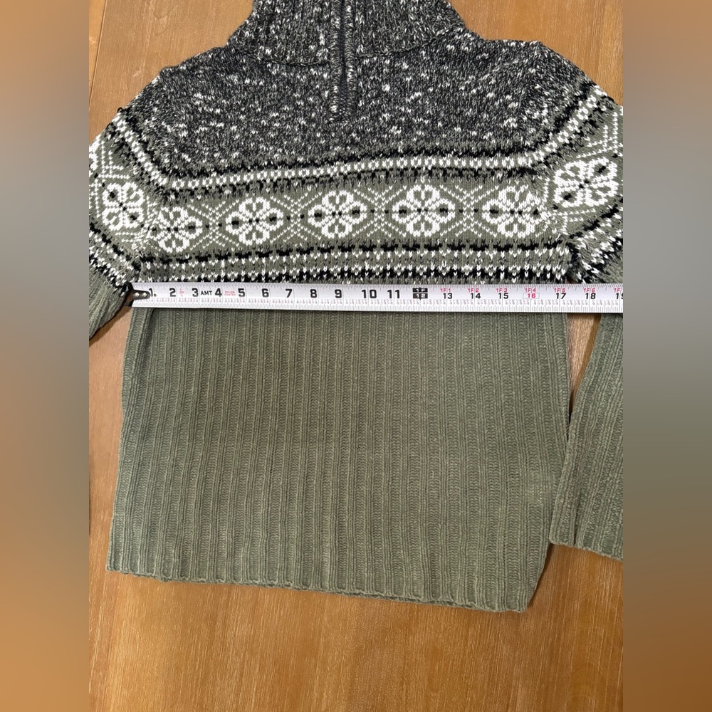 Charcoal and Olive Turtleneck Sweater - Picture 7 of 9